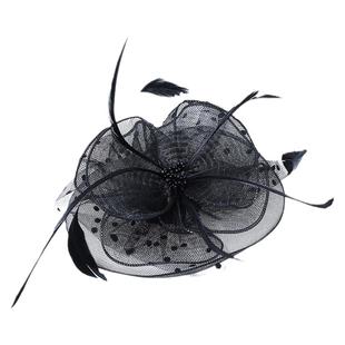 儿童礼服配饰表演欧美复古头饰白色网纱羽毛小礼帽发夹派对发饰女