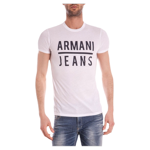 ARMANI JEANS阿玛尼品牌男士LOGO印花圆领精品短袖T恤棉C6H20LL