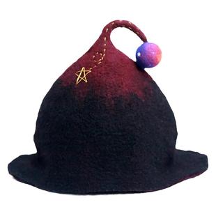 羊毛毡湿毡帽子 宝宝魔法女巫帽 星空流星手工DIY材料包 春秋冬礼