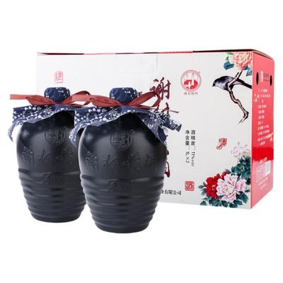 谢村桥牌手工黑坛谢村黄酒坛装1L2坛礼盒11度半甜型陕西汉中洋县