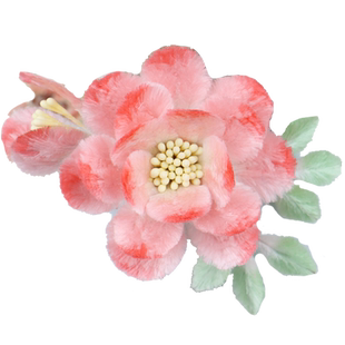 非遗绒花蚕丝线无捻免劈丝发簪发夹diy材料苏绣缠花丝线渐变手工