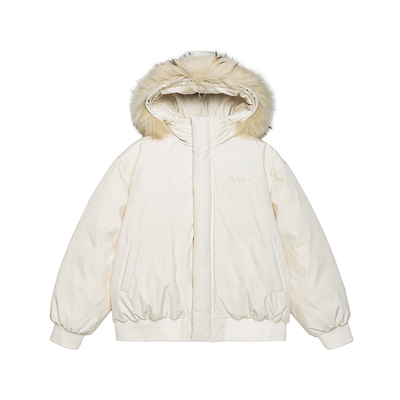 刘轩丞同款GOGOSOON貉子毛领可拆防泼水羽绒服男新25冬外套90白鸭