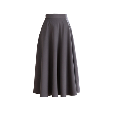 新款秋冬复古百搭纯色灰色半身裙