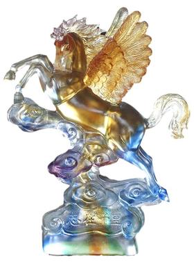 琉璃马志在千里摆件居家客玄关办公桌面摆放乔迁商务送礼中式礼品