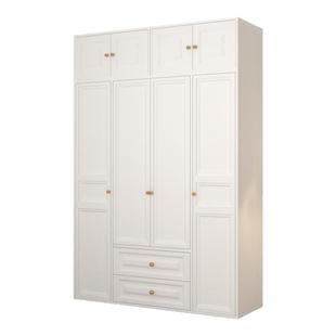 家用钢制衣柜奶油风衣柜卧室儿童大容量衣柜铁艺储物柜铁皮大衣橱