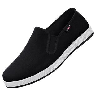 老北京布鞋男款官方旗舰店正品千层底冬季新款软底休闲一脚蹬棉鞋