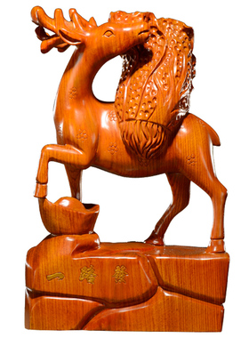 刺史木雕摆件开业工艺品