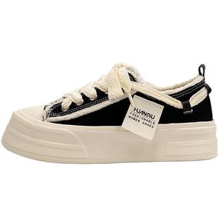 环球厚底帆布鞋女春季2026新款爆款女鞋百搭小众轻便休闲运动板鞋