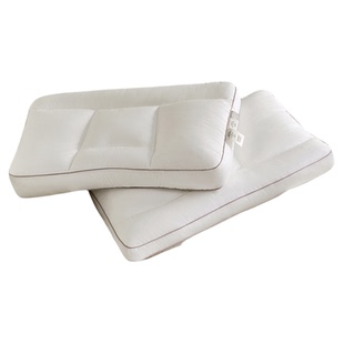 银桑INESANCE100支全棉A类护颈分区枕桑蚕丝枕头单人颈椎枕芯抗菌