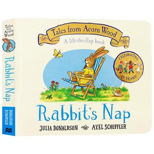 英文原版绘本Tales From Acorn Wood: Rabbit's Nap 兔子小睡 橡树林的故事 儿童启蒙英语纸板翻翻书趣味读物 Julia Donaldson