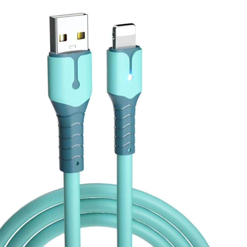 适用苹果快充数据线液态硅胶iPhone13手机12充电线xsmax带灯11pro器7P加长2米ipad七8Plus平板6