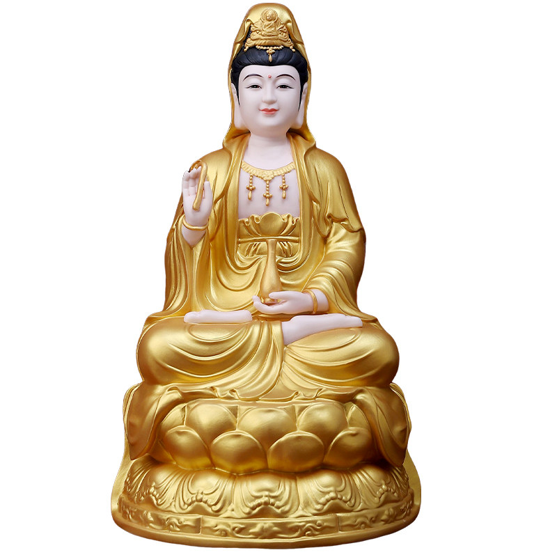 陶瓷观世音菩萨佛像摆件家用供奉