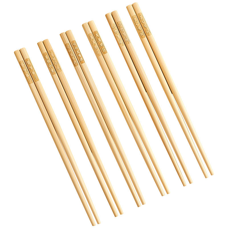 巧姨天然高山楠竹筷子无漆无蜡家用不易发霉高档新款竹筷子木快子