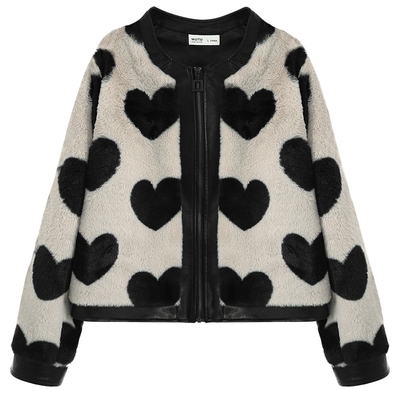 慕兔爱心夹棉加厚羊羔短款