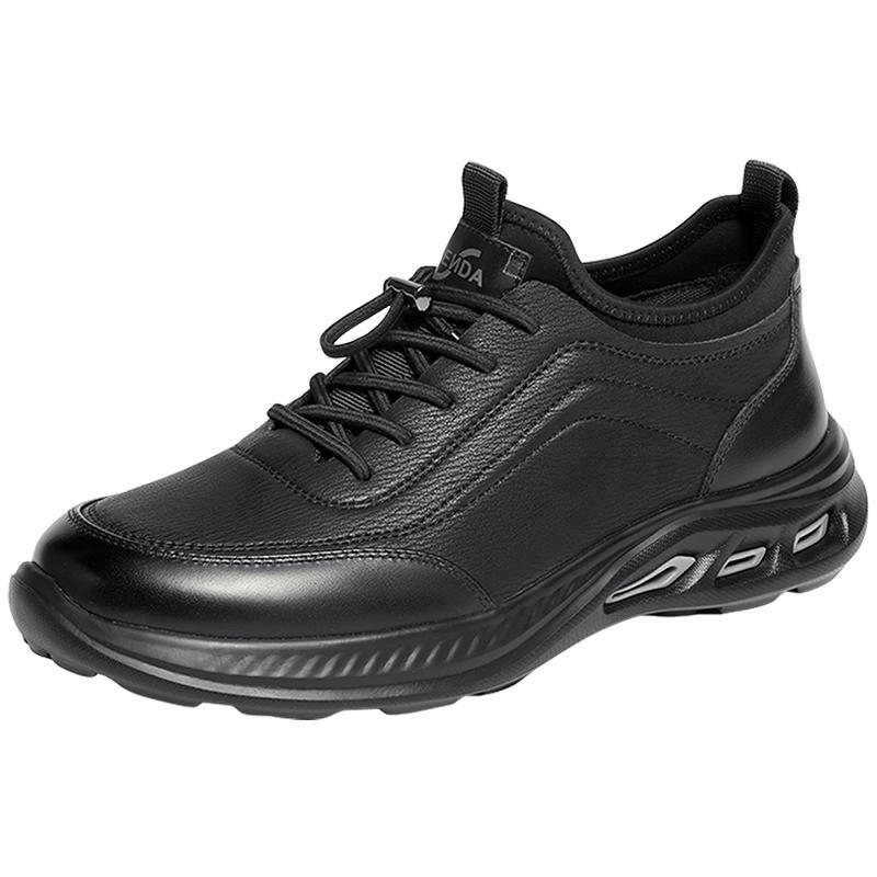 森达商务健步鞋男2025冬新商场同款厚底牛皮鞋休闲运动鞋K6R01DM5