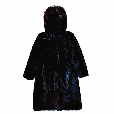 皮毛一体连帽长袖皮草冬特价大衣