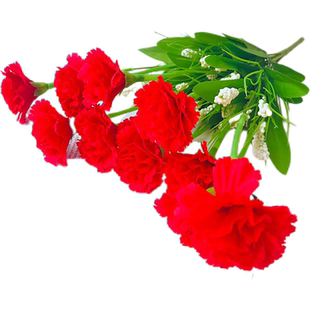 康乃馨假花绢花仿真花束塑料花家居绿植餐厅酒店摆设装饰仿真花品