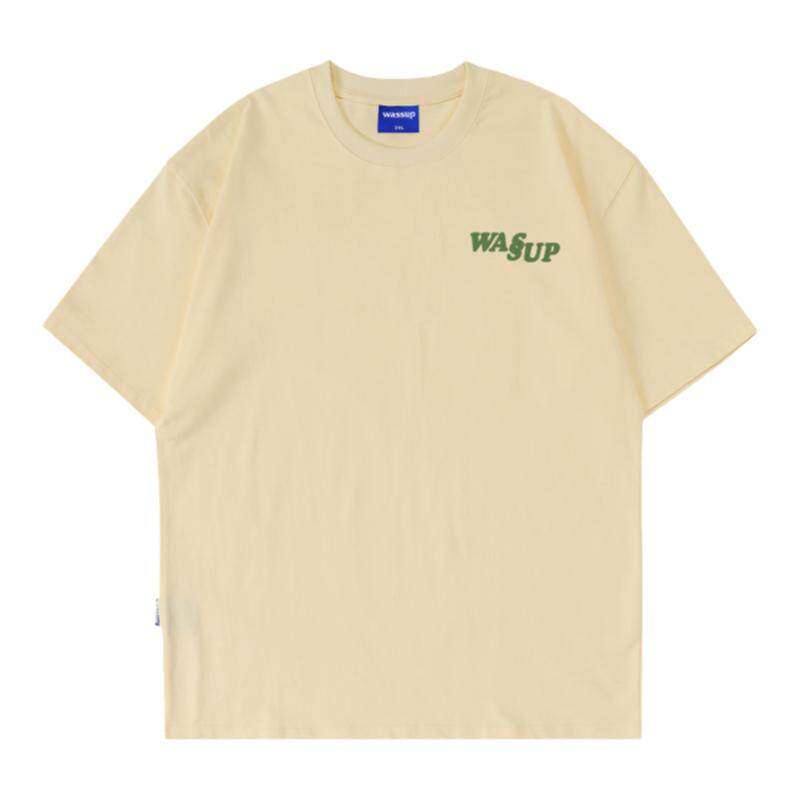 wassup字母t恤短袖男潮牌
