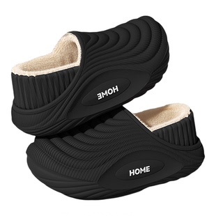 防水包跟棉拖鞋男士冬季2025新款居家厚底防滑保暖加绒外穿棉鞋男