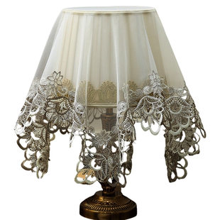 欧式台灯防尘盖巾电饭煲料理机空气炸锅蕾丝纱美式方形茶盘盖布罩