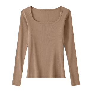 俞兆林棉打底衫女秋冬季内搭长袖上衣修身显瘦加绒加厚保暖内衣