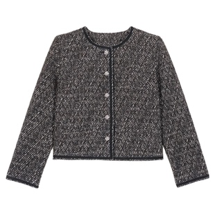 【2件8折】bash冬季法式小香风复古细闪肌理感短外套夹克1H23LEAN