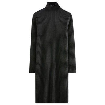 中长款过膝针织连衣裙宽松