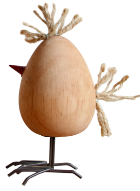 手工桌面摆件木质侘寂风创意小鸡