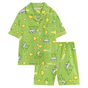 日系蜡笔小新同款鳄鱼饼干短袖睡衣女款夏季纯棉可爱ins风家居服