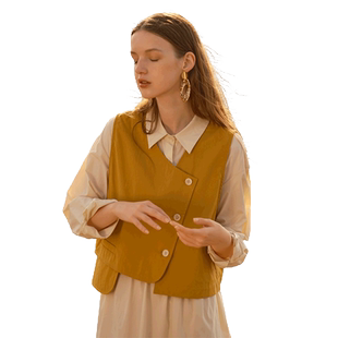 highday轩日2025春秋女裙长袖宽松两件套马甲连衣裙衬衫裙