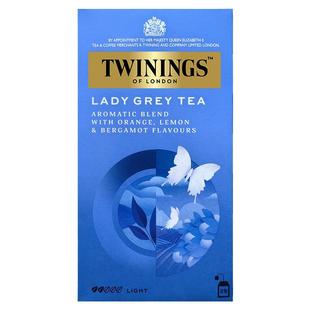 英国TWININGS川宁红茶仕女伯爵红茶lady grey袋泡茶25片茶包