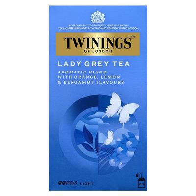 英国TWININGS川宁红茶仕女伯爵红茶lady grey袋泡茶25片茶包