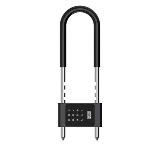 密码锁u型锁玻璃门指纹锁双开门商铺店面U形插锁电子挂锁智能门锁