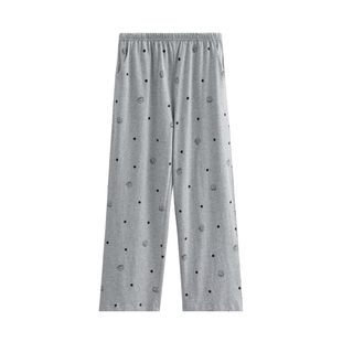 芬腾纯棉睡裤女款春秋季亲肤透气可外穿家居长裤全棉波点休闲裤子