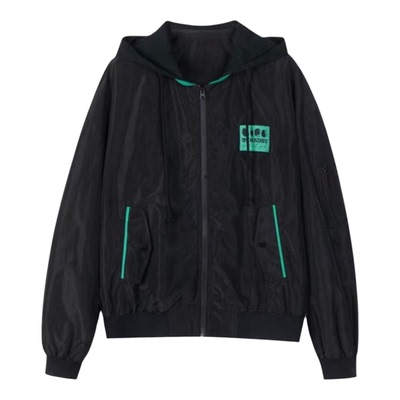 INXX Standby 撞色字母印花可拆卸帽子夹克外套黑色XMD1140433