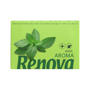 RENOVA葡萄牙原装进口迷你盒装抽纸薄荷味绿色3层柔软面巾纸车载