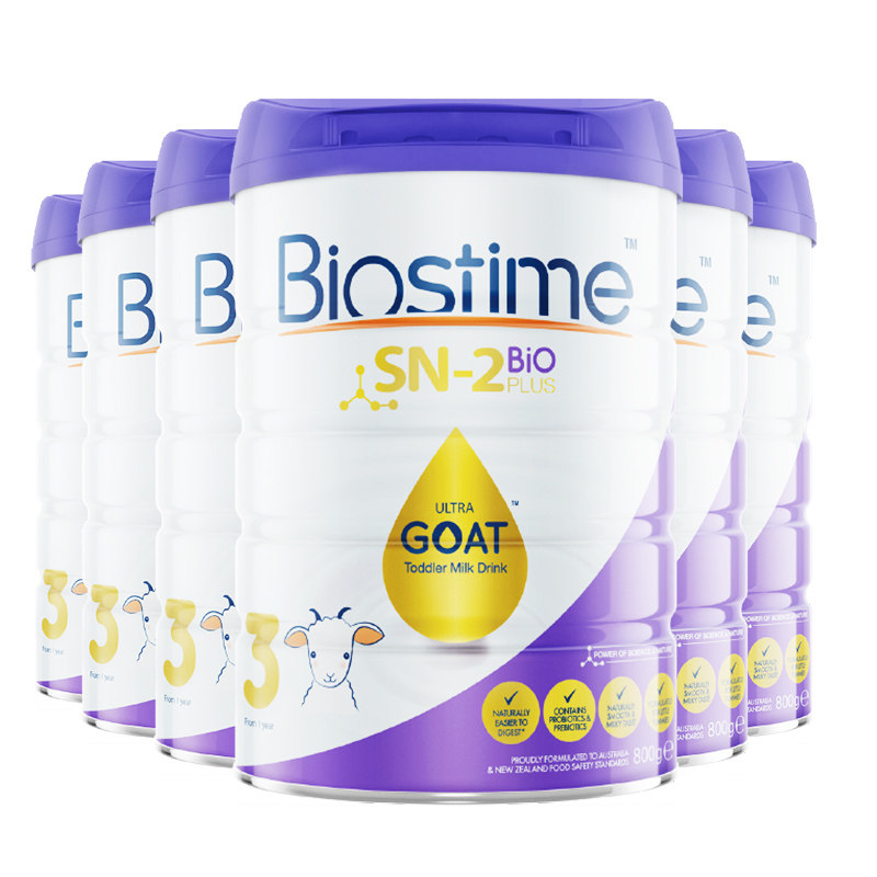 澳洲进口biostime合生元金水滴新生母婴儿童宝宝羊奶粉3段800g6罐