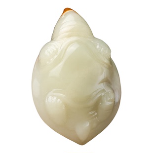 天然和田玉籽料长寿龟手把件新疆玉器龙龟挂件把玩件原石雕刻