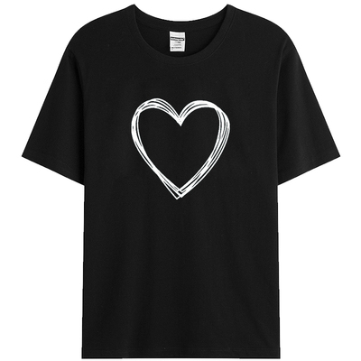 常规多色大码纯棉女街头短袖印花