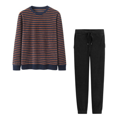 男加绒加厚摇粒绒睡衣