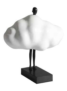 简约现代风白色云朵树脂人物雕塑