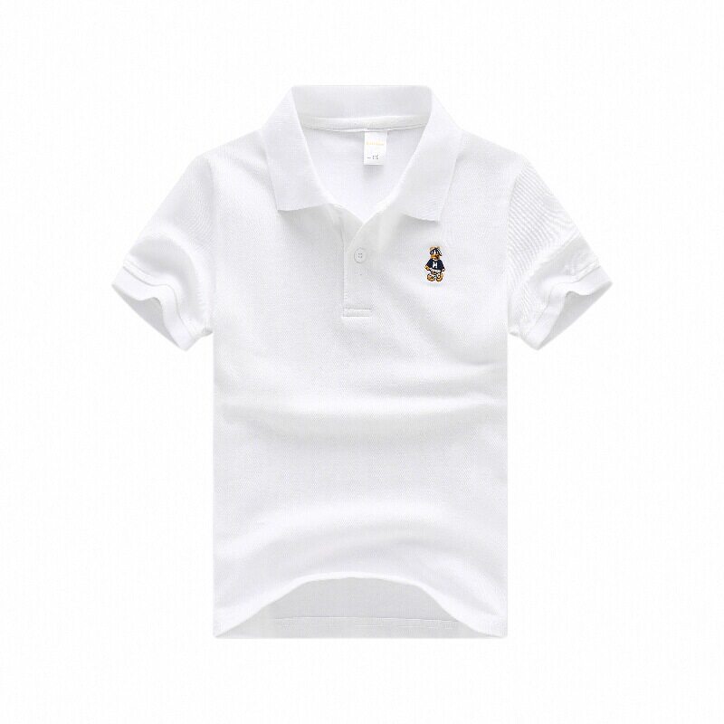 巴拉可儿儿童短袖POLO衫夏装男女童白色纯棉短袖t恤宝宝polo班服