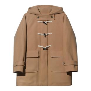 车厘子jk牛角扣大衣鬼怪同款原创学院风秋冬夹棉加厚驼色毛呢外套