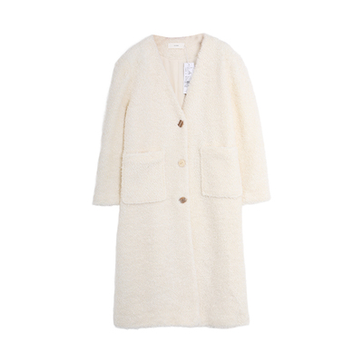 西町村屋气质设计圈圈羊羔毛外套