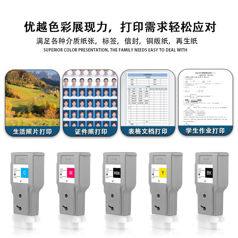 适用Canon佳能PFI-320墨盒带颜料宽幅TM-200芯片300205墨水墨水