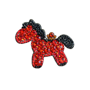 水钻小马发夹女精致轻奢鸭嘴夹侧边夹百搭新年红色刘海夹发卡头饰