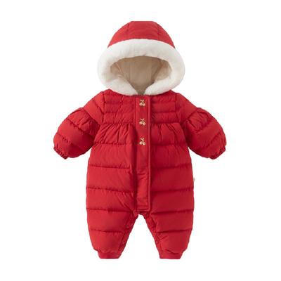 戴维贝拉新生儿羽绒连体衣爬服