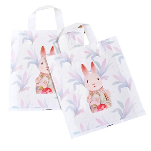 加厚卡通兔服装店袋子侧宽塑料手提袋胶袋礼品袋童装店塑料袋定做