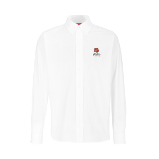 【自营】KENZO/高田贤三男士logo刺绣白色衬衫商务休闲舒适百搭