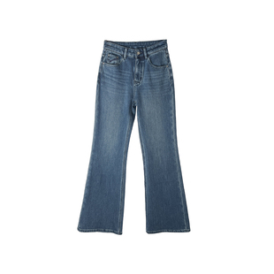 怒夸一万次！~复古水洗直筒喇叭牛仔裤女秋冬新加绒宽松显瘦长裤